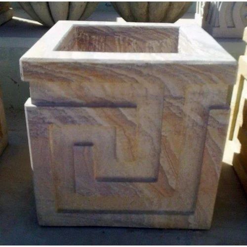 16 inch Square Sand Stone Planter